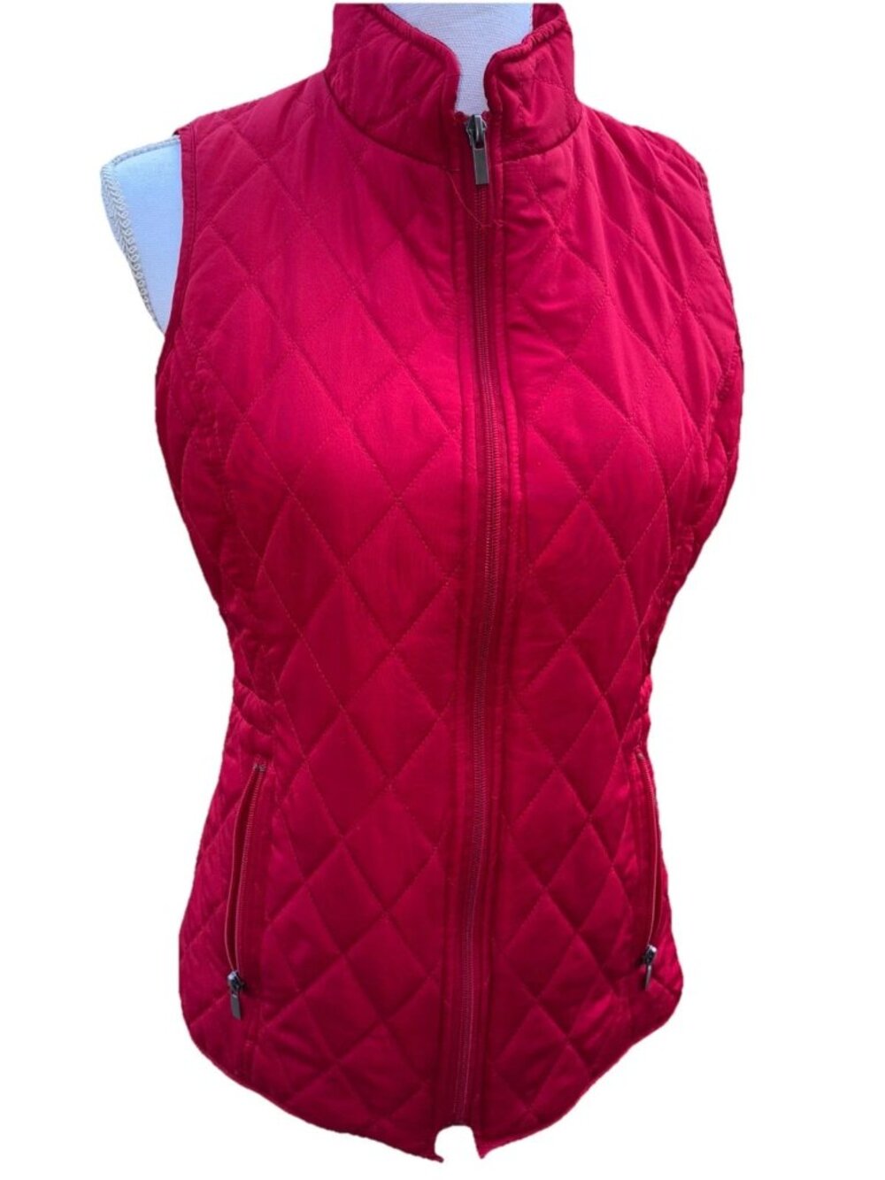 Relativity Outerwear | Scarlett Red Sleeveless Zip Up Quilted Vest | Size S